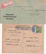 Bayern/DR/BRD - Günzburg 11 Belege (Landpost, Paketkarten etc.) ex 1886/1976