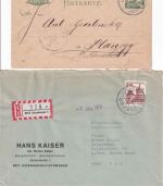 Bayern/BRD - Ichenhausen - Ganzsachenkarte 1900 + Einschreibebrief 1979