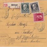 Bayern - 60+25+10 Pfg. Ludwig Einschreibe-Paketkarte Möttingen 14. MRZ 19