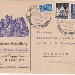 Bizone - Pappenheim 1949 illustrierte Karte n. München