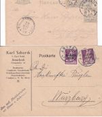 Bayern/DR - Amorbach 4 Belege 1879/1921