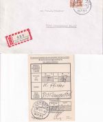 BRD - Fuchsstadt 28.3.77 Einschreibebrief n. Langendorf 190 Pfg. B&S