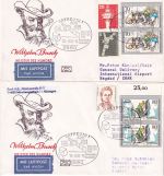 BRD - Bayreuth 500 J. Post SST Luftpostbrief n. KUWAIT + i.d. IRAK 1990