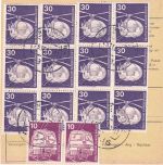BRD - 12x30+2x10 Pfg. I&T Paketkarte i.d. DDR Rödinghausen 4 25.11.80