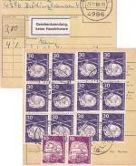 BRD - 12x30+2x10 Pfg. I&T Paketkarte i.d. DDR Rödinghausen 4 25.11.80