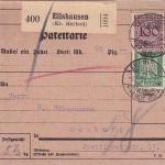 DR - 100 Pfg. Korbdeckel u.a. Wertpaketkarte Eilshausen (Kr. Herford) 1.5.24