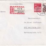 BRD - Bergkamen-Oberaden 2 Einschreibebrief n. Weilheim 1970