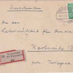 All.Bes. - Everswinkel (Kr. Warendorf) Einschreibebrief n. Karlsruhe 28.4.48