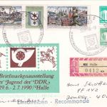 DDR/VGO - 10 Pfg. Privatganzsache + Zusatz Einschreibekarte SST Halle 30.6.90