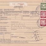 BRD - Bed. Deutsche 5 Paketkarten n. BELGIEN versch. Portostufen 1965