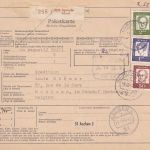 BRD - Bed. Deutsche 5 Paketkarten n. BELGIEN versch. Portostufen 1965