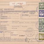 BRD - Bed. Deutsche 5 Paketkarten n. BELGIEN versch. Portostufen 1965