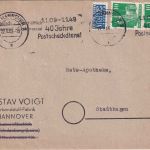 Bizone - Hannover "40 Jahre Postscheckdienst" Masch.werbestpl. Brief 1949