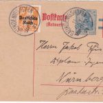 DR-Infla - 30 Pfg. Germania Aufbrauch-Ganzsache+Zusatz Gaukönigshofen 11.10.21