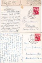 Österreich - 60 Pfg. Trachten 3 Karten/Sondertarif Kleinwalsertal 3 Orte 1955/62