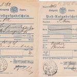 Bayern - Kempten 2AW/Schwaben + 1AW/Allgäu 2 Postaufgabescheine 1902/09