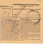 DR - 40+5 Pfg. AH Paketkarte Günzach - Weißenhorn 9.3.45