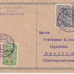 Österreich - 8 H. Ganzsache + Zusatz (Perfin !) Wien - Berlin 1920