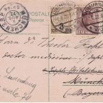 Luxemburg - 15 C. Ganzsache/A-Teil+Zusatz Lux.-Ville - München 1922 Irrläufer