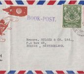 Pakistan - 4+1 A. Freimarken illustr. Luftpost-Drucksache Dacca - Zürich 1955