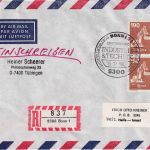 BRD - 2x190 Pfg Industrie&Technik Lupo-R-Brief/FDC n. ISRAEL ESST Bonn 15.7.1982