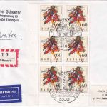BRD - 6x60 Pfg. Fastnacht Lupo-Einschreibebrief/FDC n. ISRAEL ESST 8.2.1983