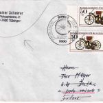 BRD - 2x50 Pfg. Jugend/Motorräder Brief n. IRLAND ESST Bonn 12.4.1983