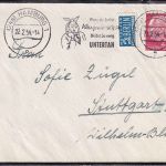 BRD - Hamburg 22.2.54 Werbestempel Demokratie Trauerbrief n. Stuttgart
