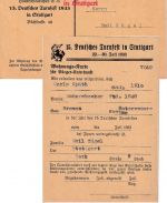 DR - Stuttgart 1933 15. Dt. Turnfest 5 Pfg. AFS Drucksache/Wohnungskarte RR!