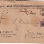 DR - 50+25 Pfg. Germania Wertbrief n. DÄNEMARK Brieg - Kopenhagen 1913