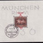 DR - München-Riem 1.8.37 Das Braune Band Blockausgabe/Überdruck m. ESST