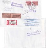 BRD - 2400 Pfg B&S Einschreibebrief/Rückschein Tübingen - Ludwigsburg 24.12.1992