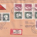 BRD - Frauenwahlrecht Marken ex Block Nachnahme-Einschreibebrief Hofheim 1969