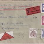 BRD - 1 DM Bed. Deutsche u.a. Nachnahme-Wertbrief Konstanz - Ludwigsburg 1966