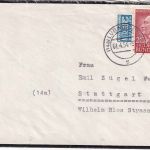 BRD - 20 Pfg. Wohlfahrt Trauerbrief Ludwigsburg - Stuttgart 1.4.54