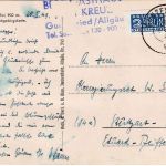 Bizone - Gunzesried 16. FEB 49 nachv. bayer. K2 Karte n. Stuttgart