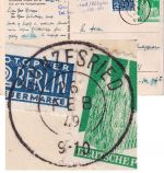 Bizone - Gunzesried 16. FEB 49 nachv. bayer. K2 Karte n. Stuttgart