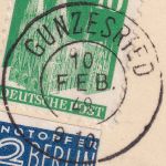 Bizone - Gunzesried 10. FEB 49 nachv. bayer. K2 Karte n. Stuttgart