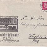 DR - Bayerischer Hof Bayreuth illustr. Firmenbrief Deggendorf - Würzbach 1931