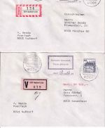 BRD - Teilbarfrankaturen /Gebühr bez. 1x Einschreiben 1x Wertbrief Nußdorf 1981
