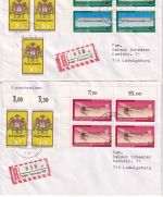 BRD - Jugend 1978 Satz/Eckrand-4er-Block u.a. 4 Eil-R-/R-Briefe Tübingen 7.7.78