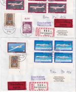 BRD - Jugend 1980 Satz/Eckrand-4er-Block u.a. 4 Eil-R-/R-Briefe/FDC 10.4.80