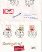 BRD - Burgen & Schlösser 5 Erg.werte (Bogenecken) 1982 2 Briefe/FDC m. ESST Bonn