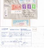 Frankreich - ATM/LISA-Automat 5,60FF (Druckausfall) u.a. Einschreibebrief 1995