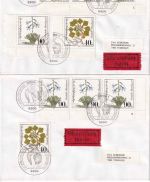 BRD - Wohlfahrt 1981 Bogenecken/Formnummern Satz a. 4 Eilbriefen/FDC