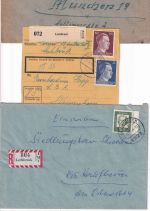 DR/All.Bes./BRD - Lechbruck Paketkarte/Geb.bez./Einschreibebrief ex 1944/64