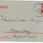 DR-Infla - 40 Pfg. By-Abschied/DR Ganzsachenkartenbrief K1 Wollmetshofen 6.9.20