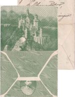Bayern - 2x5 Pfg. Wappen Brief (innen Neuschwanstein-Illustration) 1908