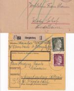 Bayern/DR - Obergünzburg Ganzsachenkarte/Nachporto 1919 + Paketkarte 1944
