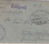 DR - Bahnpost München Saalfeld Zug 00169 Feldpostbrief Nürnberg - Kulmbach 1943